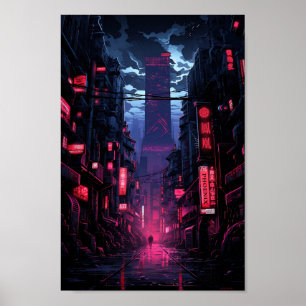 Poster Cyberpunk Corpo Tower Tokyo
