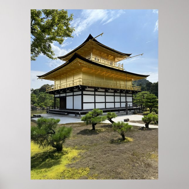 Poster Cyberpunk Golden Pavilion Style Temple in Future (Frente)