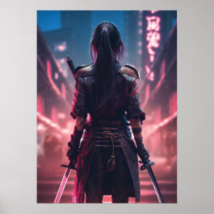 Poster Cyberpunk - Guerreiro, Gym, Workout, Sucesso