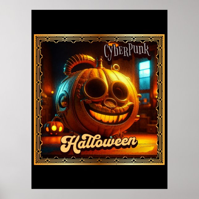 POSTER CYBERPUNK HALLOWEEN PUMPKIN (Frente)