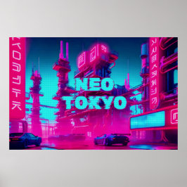 Poster Cyberpunk Neo Tokyo Synthwave Street Sci-Fi