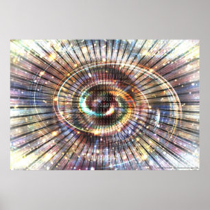 Póster Cyberspace do binário do código de