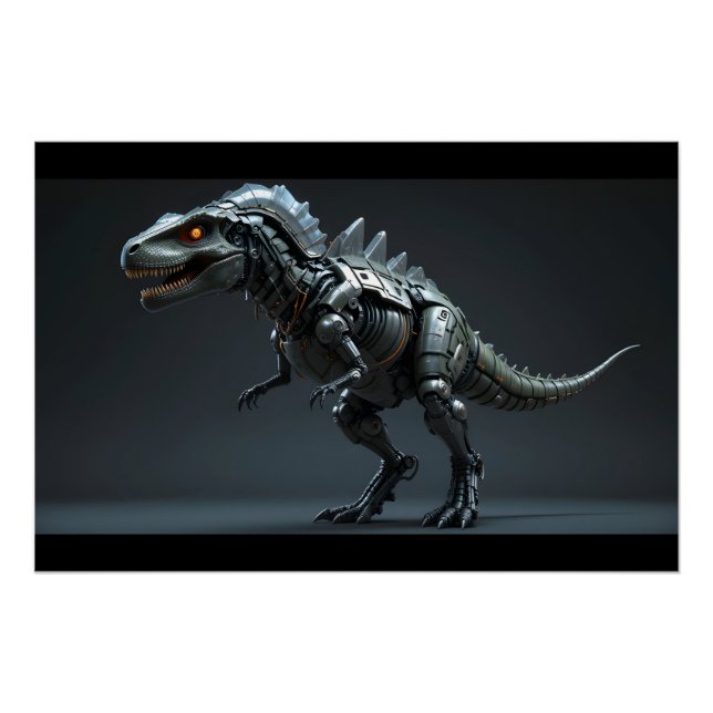 Póster Cyborg Dinosaur Render (Frente)