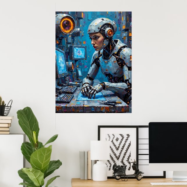 Poster Cyborg no terminal (Escritório em casa)