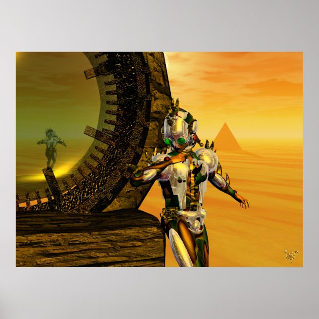 Poster CYBORG TITAN EM DESERTO DA HIPERION Science Fictio (Frente)