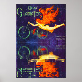 Poster Cycles Gladiator Reflexão no Tempo Ciclismo Francê