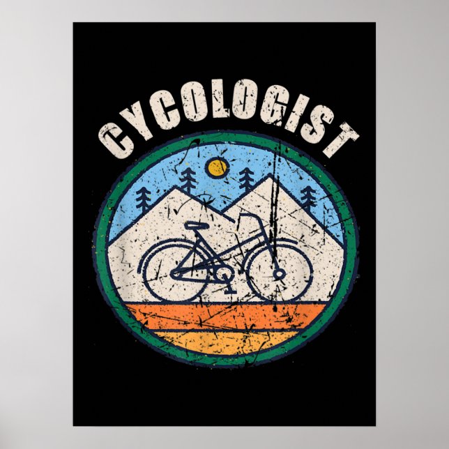 Poster Cycologist Funny Bicicleta Ciclografando Presente  (Frente)
