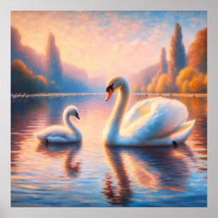Poster Cygnet e Swan
