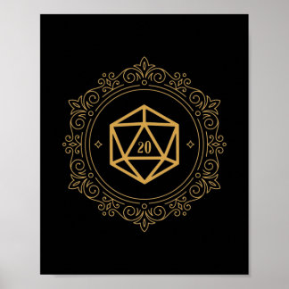 Poster D20 Monograma Tabletop RPG