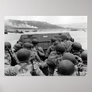 Póster D-DAY Omaha Beach Landing Artesanato Segunda Guerr