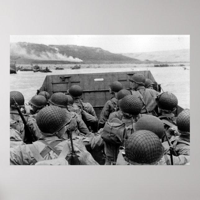 Póster D-DAY Omaha Beach Landing Artesanato Segunda Guerr (Frente)