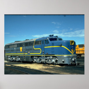 Póster D&H Alco PA-1 #18. (trem; céu; nuvens; trilho;)