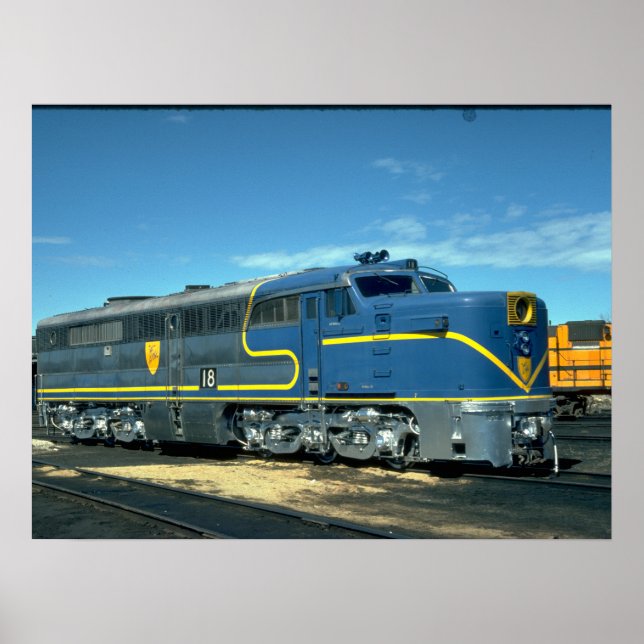 Póster D&H Alco PA-1 nº 18. (comboio;céu;nuvens;ferroviár (Frente)