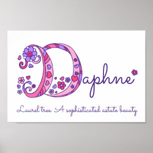 Poster D monograma arte Daphne nome feminino significa po