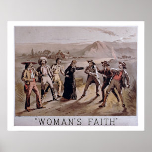 Poster Da "a fé mulher" (litho da cor)