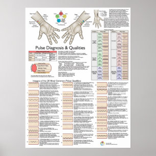 Poster da acupunctura TCM do diagnóstico do pulso