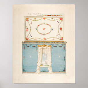 Poster Da aguarela francesa da sala do berçário do