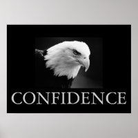 Poster da Águia de Confiança Motivacional Preta e