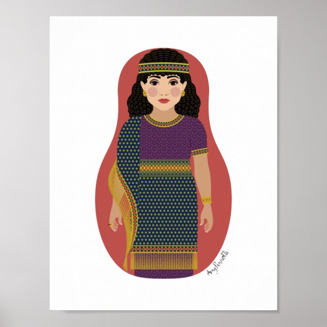 Poster da antiga Assíria Matryoshka (Frente)