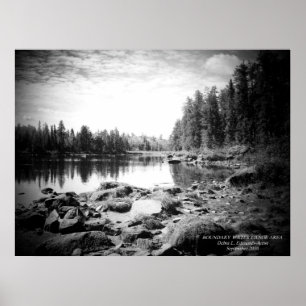 Poster da área da canoa da água do limite