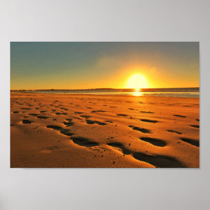 Poster da areia do pôr-do-sol do por do sol do