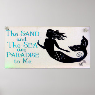 poster da areia e da sereia do mar