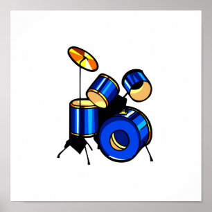 Póster Da armadilha azul gráfica da versão de Drumset