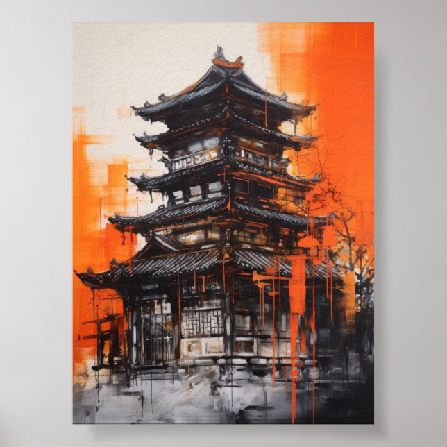 Poster da Arquitetura Asiática Tradicional (Frente)