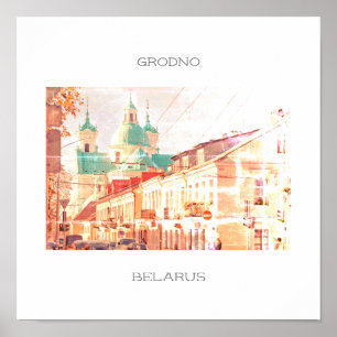 Poster da Arquitetura de Belarus Hrodna Grodno