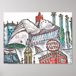 Poster da Arquitetura Icônica de Kansas City