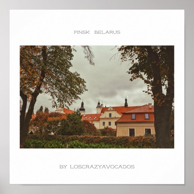Poster da Arquitetura Natural de Belarus Pinsk (Frente)