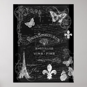 Poster da arte da colagem de Toujours Paris