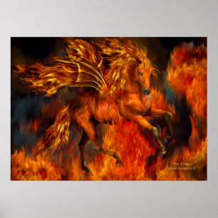 Poster da arte da fantasia do dançarino do fogo