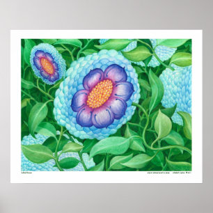 Poster da arte da flor da bolha