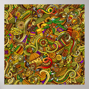 Poster da arte da ilustração de África