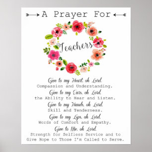 Poster da arte da oração do professor