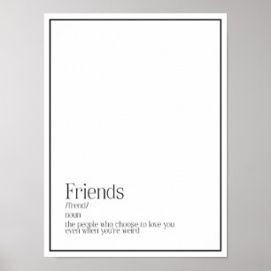 Poster da arte da palavra da definição dos amigo