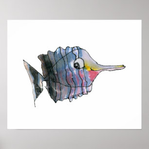 Poster da arte da parede das crianças dos peixes