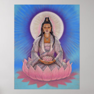 Poster da arte de Kuan Yin da deusa