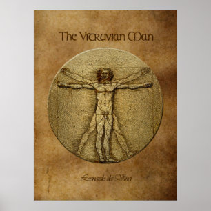 Poster da arte de Leonardo da Vinci do HOMEM de