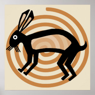 Poster da arte do coelho de Mimbres