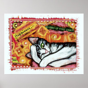 Poster da arte do gato do zen