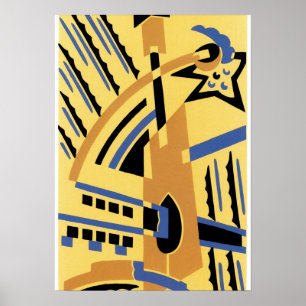 Poster da arte do jazz de Gladky da sarja