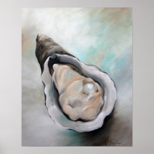 poster da arte do marisco da praia da ostra e da
