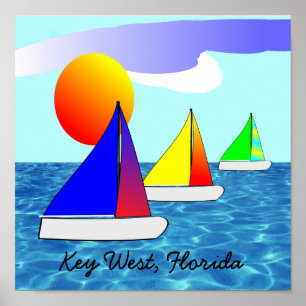 Poster da arte do veleiro de Key West Florida