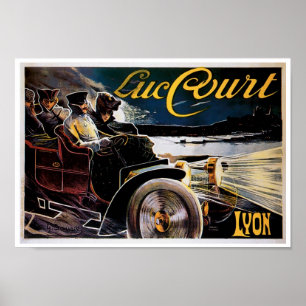 Poster da arte do vintage do anúncio do automóve