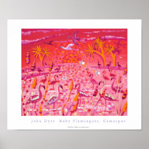 Poster da arte: Flamingos do rubi, Camargue,