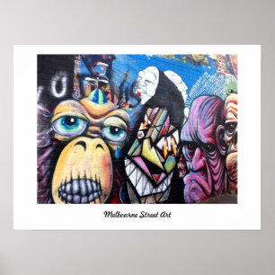 Poster da arte/grafites da rua de Melbourne
