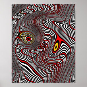 Poster da arte Op da aura da enxaqueca