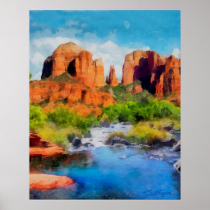 Poster Da "arte Sedona " da rocha" catedral de "
